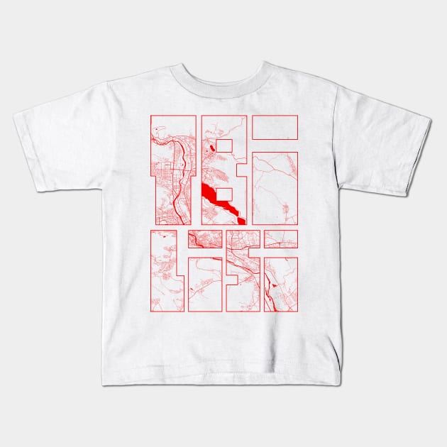 Tbilisi, Georgia City Map Typography - Oriental Kids T-Shirt by deMAP Studio